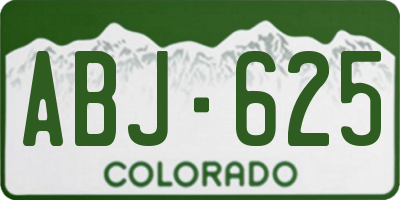 CO license plate ABJ625