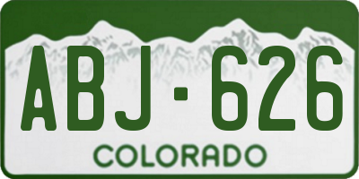 CO license plate ABJ626