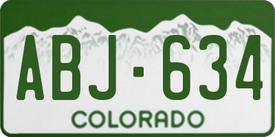 CO license plate ABJ634