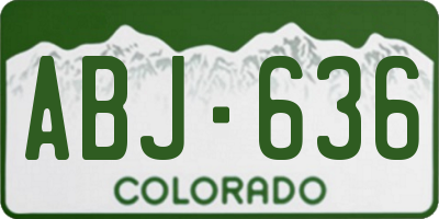 CO license plate ABJ636