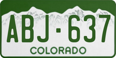 CO license plate ABJ637