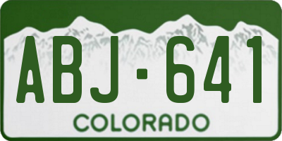 CO license plate ABJ641