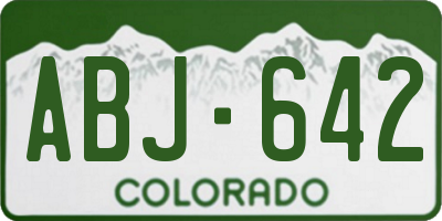 CO license plate ABJ642