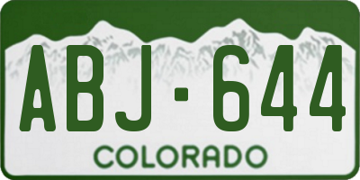 CO license plate ABJ644