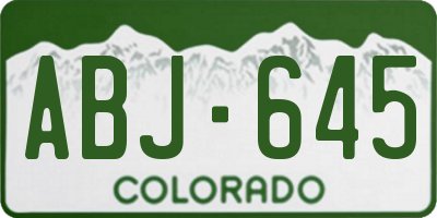 CO license plate ABJ645