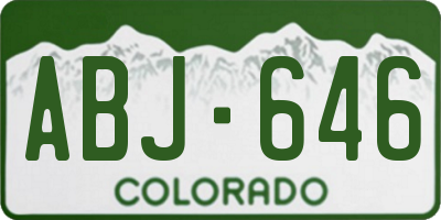 CO license plate ABJ646