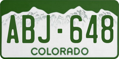 CO license plate ABJ648