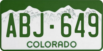 CO license plate ABJ649