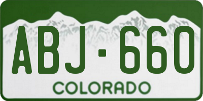 CO license plate ABJ660