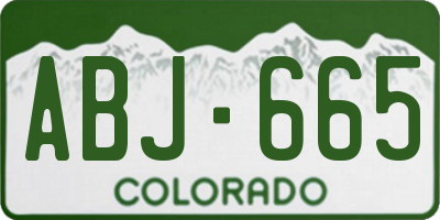 CO license plate ABJ665
