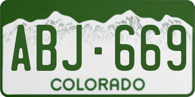 CO license plate ABJ669