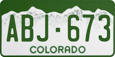 CO license plate ABJ673