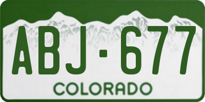 CO license plate ABJ677