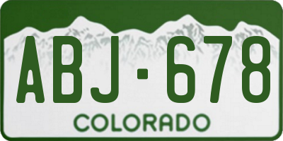 CO license plate ABJ678