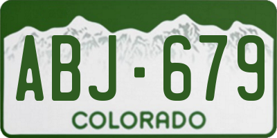 CO license plate ABJ679
