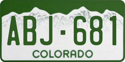 CO license plate ABJ681