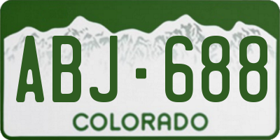 CO license plate ABJ688
