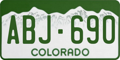 CO license plate ABJ690