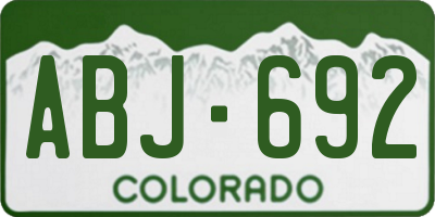 CO license plate ABJ692