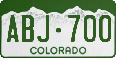 CO license plate ABJ700