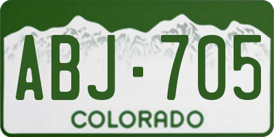 CO license plate ABJ705