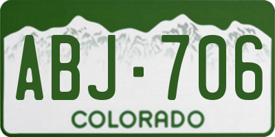 CO license plate ABJ706
