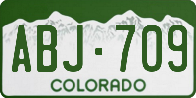 CO license plate ABJ709