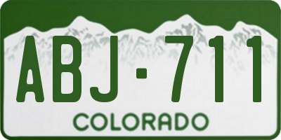 CO license plate ABJ711