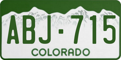 CO license plate ABJ715