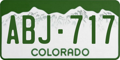 CO license plate ABJ717