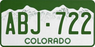 CO license plate ABJ722