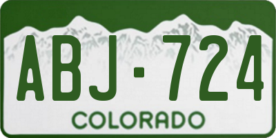 CO license plate ABJ724