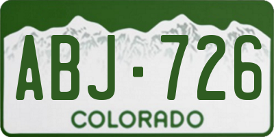 CO license plate ABJ726