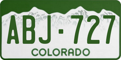 CO license plate ABJ727