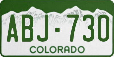 CO license plate ABJ730