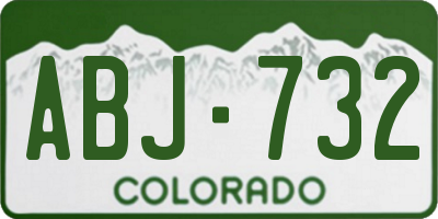 CO license plate ABJ732