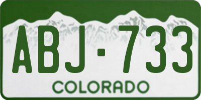 CO license plate ABJ733