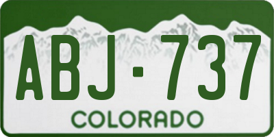 CO license plate ABJ737