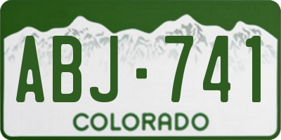 CO license plate ABJ741