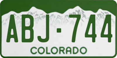 CO license plate ABJ744