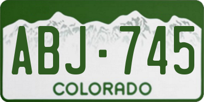 CO license plate ABJ745