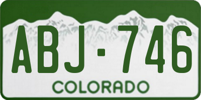 CO license plate ABJ746