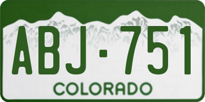 CO license plate ABJ751