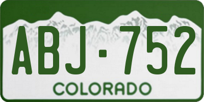 CO license plate ABJ752