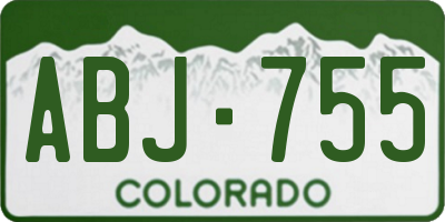 CO license plate ABJ755