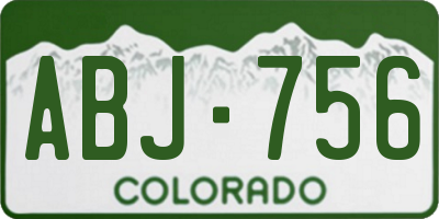 CO license plate ABJ756