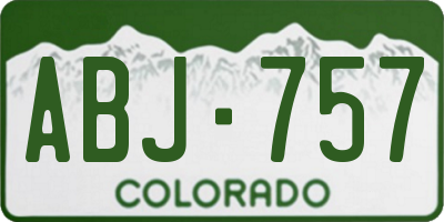 CO license plate ABJ757