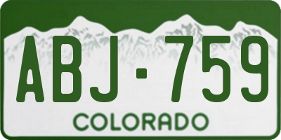 CO license plate ABJ759