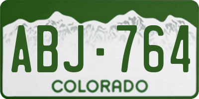 CO license plate ABJ764