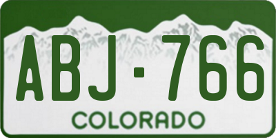 CO license plate ABJ766